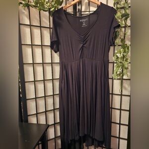 Torrid Midi Slub Rib Knit Hanky Hem Skater Dress with pockets Size 00